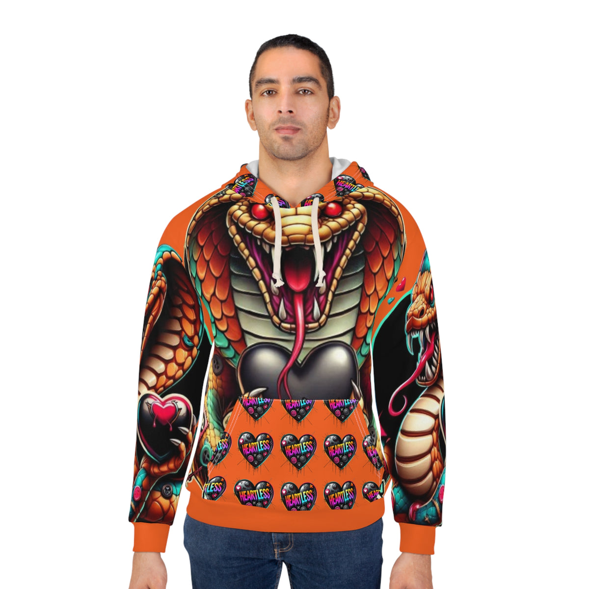 Heartless Cobra Hoodie — Vibrant Snake Graphic Pullover