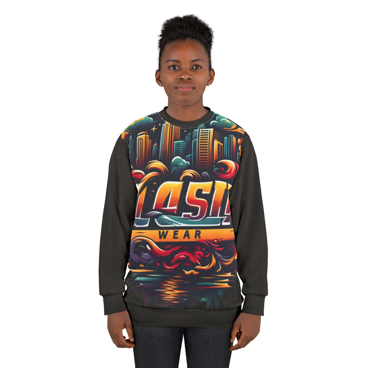 Retro Cityscape Sweatshirt — "Klasik Wear" Graphic Crewneck
