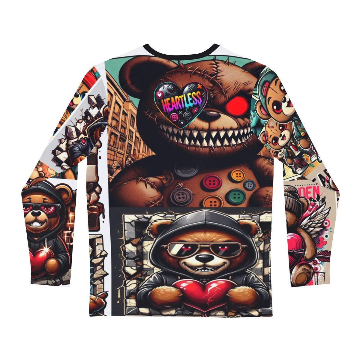 Heartless Teddy All-Over Print Long Sleeve Shirt