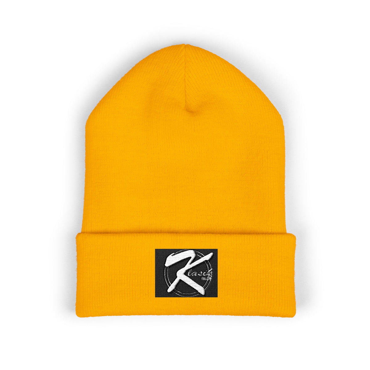 Embroidered 'K' Logo Cuffed Beanie - Classic Knit Winter Hat