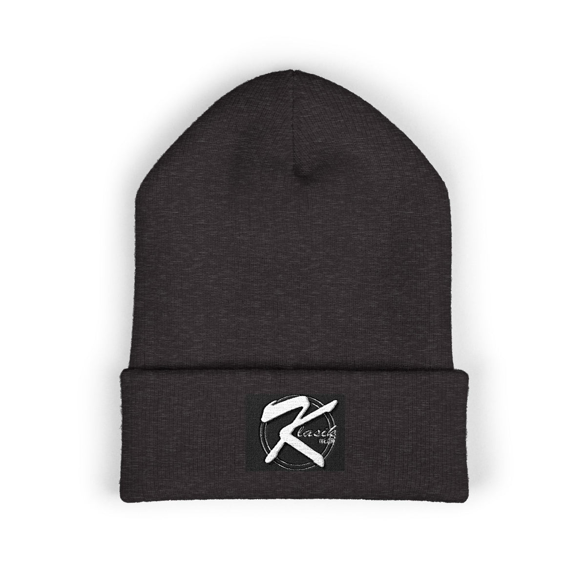 Embroidered 'K' Logo Cuffed Beanie - Classic Knit Winter Hat