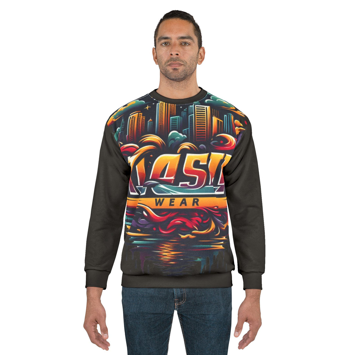 Retro Cityscape Sweatshirt — "Klasik Wear" Graphic Crewneck