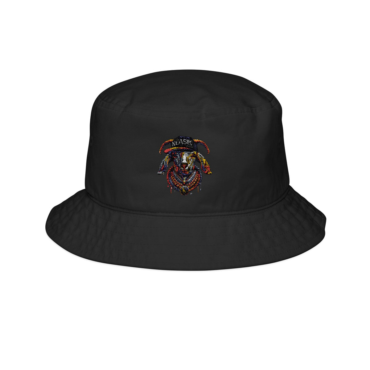 Embroidered Sheep Bucket Hat – Colorful Ram Patch, Casual Outdoor Cap
