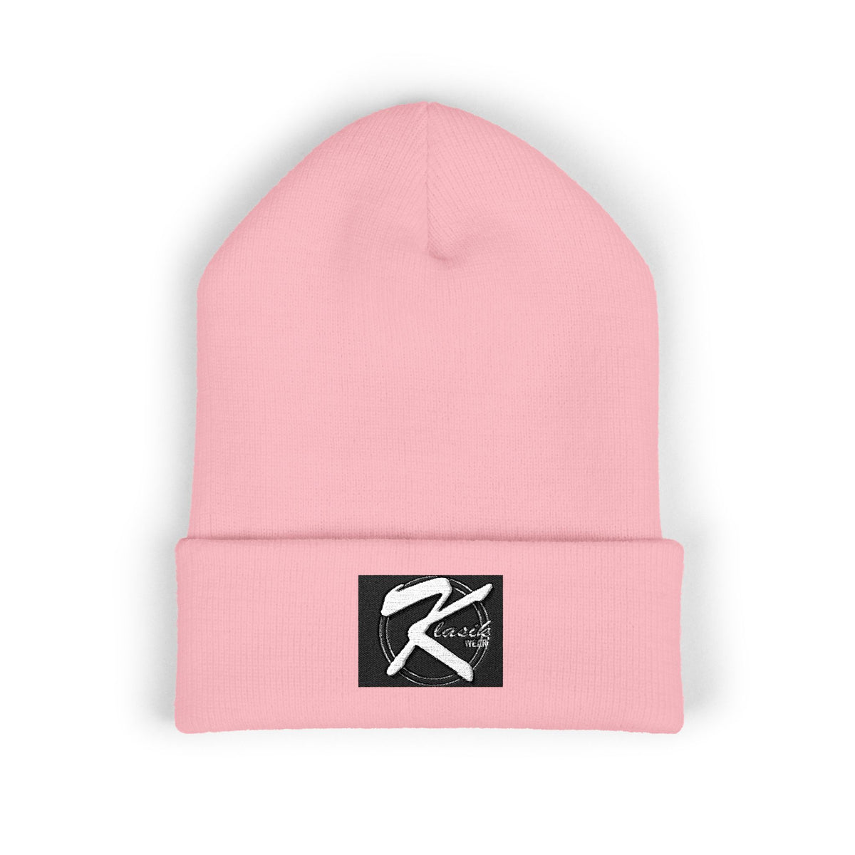 Embroidered 'K' Logo Cuffed Beanie - Classic Knit Winter Hat