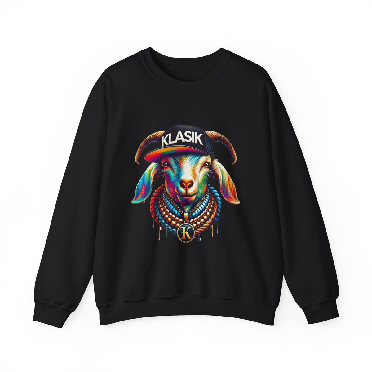 Vibrant Goat Graphic Crewneck Sweatshirt