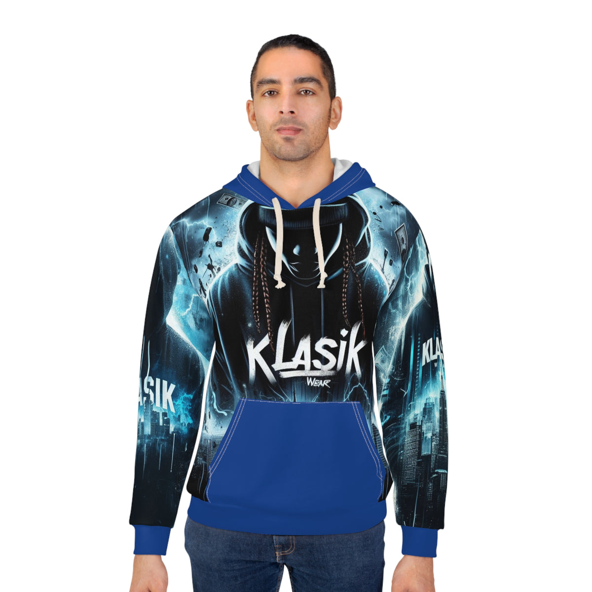 Klasik Urban Streetwear Hoodie — Graphic Pullover with Masked DJ Design
