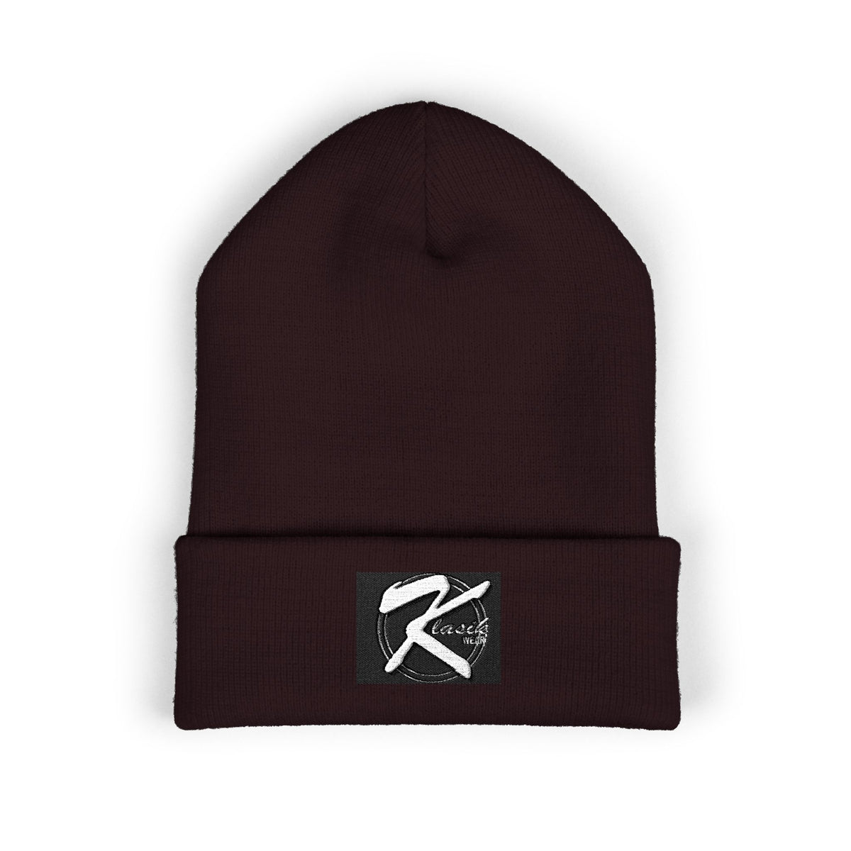 Embroidered 'K' Logo Cuffed Beanie - Classic Knit Winter Hat