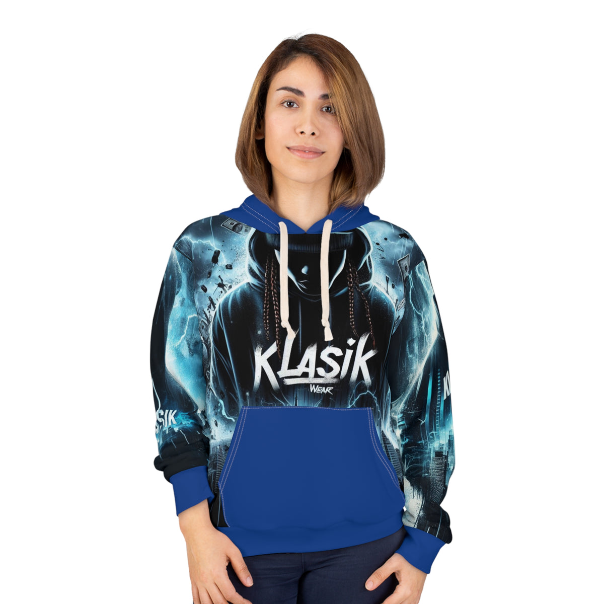 Klasik Urban Streetwear Hoodie — Graphic Pullover with Masked DJ Design