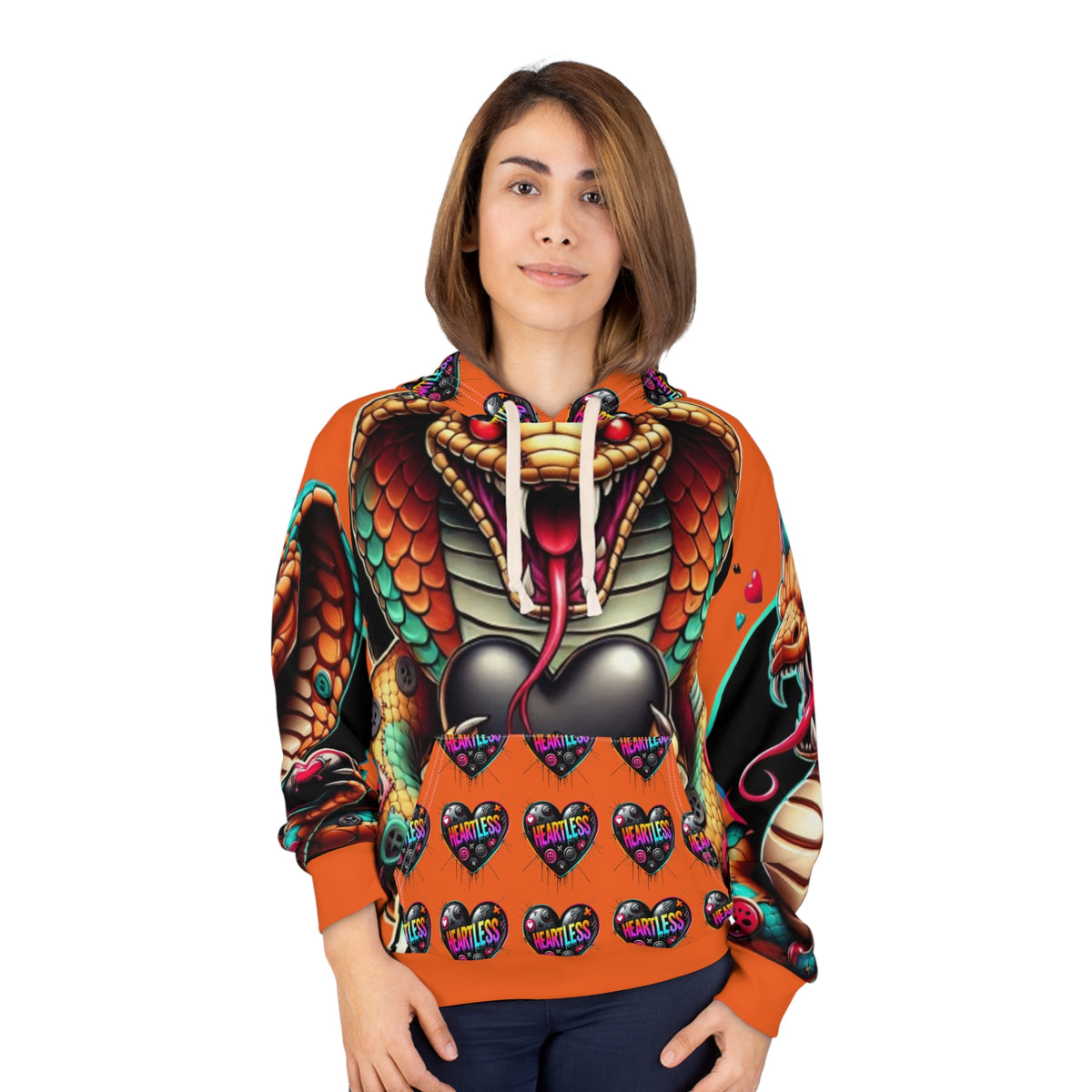 Heartless Cobra Hoodie — Vibrant Snake Graphic Pullover