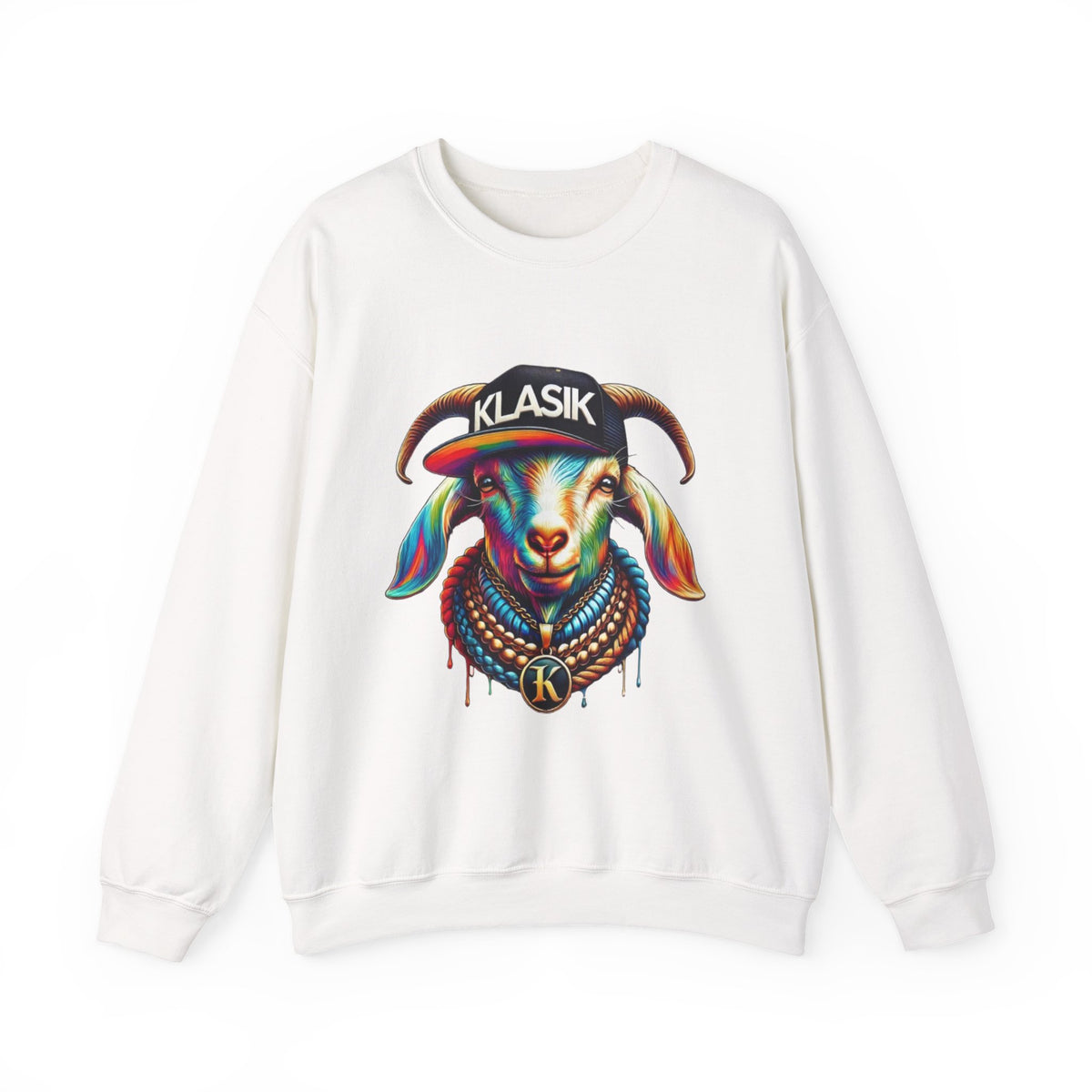 Vibrant Goat Graphic Crewneck Sweatshirt