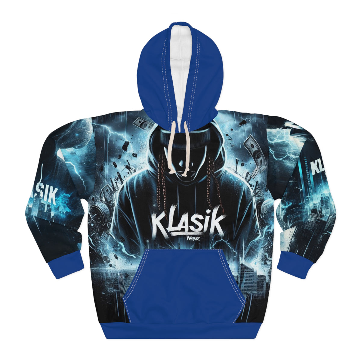 Klasik Urban Streetwear Hoodie — Graphic Pullover with Masked DJ Design